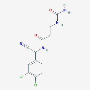 molecular formula C12H12Cl2N4O2 B2500542 3-(carbamoylamino)-N-[cyano(3,4-dichlorophenyl)methyl]propanamide CAS No. 1797752-70-5