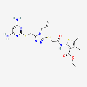 Ethyl 2-(2-{5-[(4,6-diaminopyrimidin-2-ylthio)methyl]-4-prop-2-enyl(1,2,4-tria zol-3-ylthio)}acetylamino)-4,5-dimethylthiophene-3-carboxylate