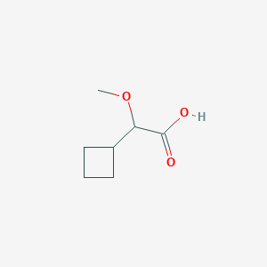 molecular formula C7H12O3 B2500552 2-Cyclobutyl-2-methoxyacetic acid CAS No. 1602868-22-3