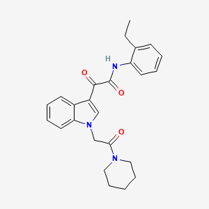 N-(2-ethylphenyl)-2-oxo-2-[1-(2-oxo-2-piperidin-1-ylethyl)indol-3-yl]acetamide