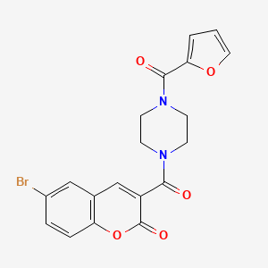 molecular formula C19H15BrN2O5 B2500557 6-bromo-3-(4-(furan-2-carbonyl)piperazine-1-carbonyl)-2H-chromen-2-one CAS No. 728016-88-4