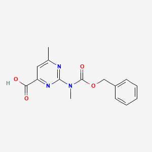 molecular formula C15H15N3O4 B2500561 6-Methyl-2-[methyl(phenylmethoxycarbonyl)amino]pyrimidine-4-carboxylic acid CAS No. 2248346-05-4