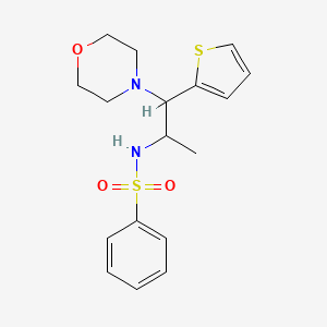 molecular formula C17H22N2O3S2 B2500564 N-(1-morpholino-1-(thiophen-2-yl)propan-2-yl)benzenesulfonamide CAS No. 847380-96-5