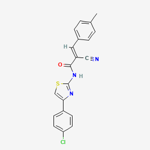 (2E)-N-[4-(4-chlorophenyl)-1,3-thiazol-2-yl]-2-cyano-3-(4-methylphenyl)prop-2-enamide
