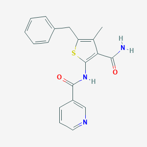 molecular formula C19H17N3O2S B250058 N-[3-(aminocarbonyl)-5-benzyl-4-methyl-2-thienyl]nicotinamide 