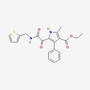 molecular formula C21H20N2O4S B2500583 乙酸2-甲基-5-(2-氧代-2-((噻吩-2-基甲基)氨基)乙酰)-4-苯基-1H-吡咯-3-羧酯 CAS No. 1004172-47-7