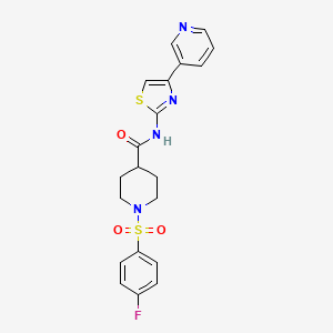 1-((4-fluorophenyl)sulfonyl)-N-(4-(pyridin-3-yl)thiazol-2-yl)piperidine-4-carboxamide
