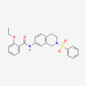 molecular formula C24H24N2O4S B2500586 2-乙氧基-N-(2-(苯基磺酰)-1,2,3,4-四氢异喹啉-7-基)苯甲酰胺 CAS No. 954638-55-2