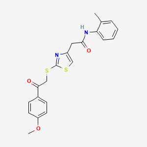 2-(2-((2-(4-methoxyphenyl)-2-oxoethyl)thio)thiazol-4-yl)-N-(o-tolyl)acetamide