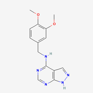 molecular formula C14H15N5O2 B2500590 N-(3,4-二甲氧基苄基)-1H-吡唑并[3,4-d]嘧啶-4-胺 CAS No. 1021093-13-9