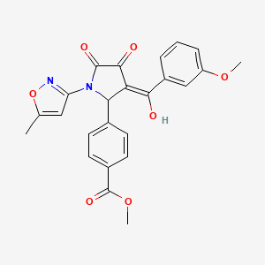 methyl 4-[(3E)-3-[hydroxy(3-methoxyphenyl)methylidene]-1-(5-methyl-1,2-oxazol-3-yl)-4,5-dioxopyrrolidin-2-yl]benzoate