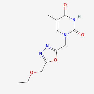1-{[5-(Ethoxymethyl)-1,3,4-oxadiazol-2-yl]methyl}-5-methyl-1,2,3,4-tetrahydropyrimidine-2,4-dione
