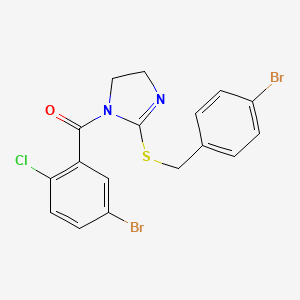 (5-bromo-2-chlorophenyl)(2-((4-bromobenzyl)thio)-4,5-dihydro-1H-imidazol-1-yl)methanone