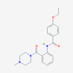 molecular formula C21H25N3O3 B250061 4-ethoxy-N-{2-[(4-methyl-1-piperazinyl)carbonyl]phenyl}benzamide 