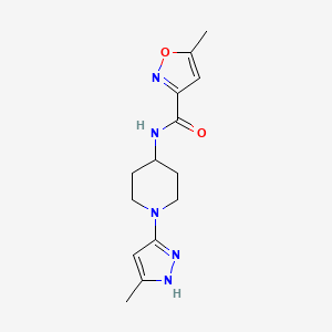 molecular formula C14H19N5O2 B2500616 5-甲基-N-(1-(5-甲基-1H-吡唑-3-基)哌啶-4-基)异噁唑-3-甲酰胺 CAS No. 2034207-67-3