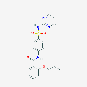 molecular formula C22H24N4O4S B250062 N-(4-{[(4,6-dimethyl-2-pyrimidinyl)amino]sulfonyl}phenyl)-2-propoxybenzamide 