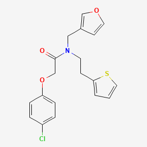 molecular formula C19H18ClNO3S B2500621 2-(4-chlorophenoxy)-N-(furan-3-ylmethyl)-N-(2-(thiophen-2-yl)ethyl)acetamide CAS No. 1428371-49-6