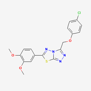 3-[(4-Chlorophenoxy)methyl]-6-(3,4-dimethoxyphenyl)[1,2,4]triazolo[3,4-b][1,3,4]thiadiazole