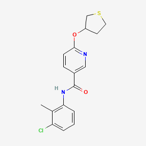 molecular formula C17H17ClN2O2S B2500632 N-(3-chloro-2-methylphenyl)-6-((tetrahydrothiophen-3-yl)oxy)nicotinamide CAS No. 2034619-75-3