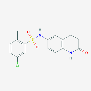 molecular formula C16H15ClN2O3S B2500649 5-chloro-2-methyl-N-(2-oxo-1,2,3,4-tetrahydroquinolin-6-yl)benzenesulfonamide CAS No. 922006-15-3