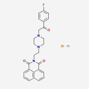 molecular formula C26H25BrFN3O3 B2500655 2-(2-(4-(2-(4-fluorophenyl)-2-oxoethyl)piperazin-1-yl)ethyl)-1H-benzo[de]isoquinoline-1,3(2H)-dione hydrobromide CAS No. 472984-59-1