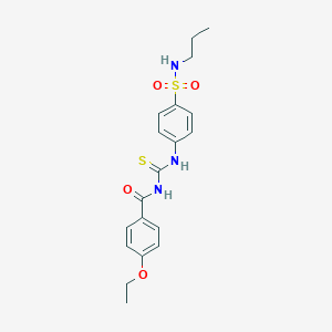 molecular formula C19H23N3O4S2 B250066 4-ethoxy-N-{[4-(propylsulfamoyl)phenyl]carbamothioyl}benzamide 