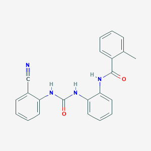 molecular formula C22H18N4O2 B2500666 N-(2-(3-(2-氰苯基)脲基)苯基)-2-甲基苯甲酰胺 CAS No. 1207007-01-9