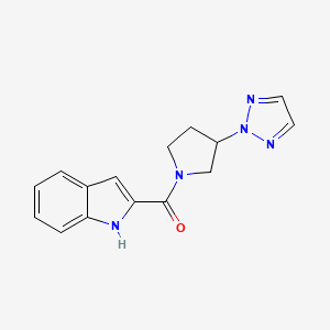 molecular formula C15H15N5O B2500668 (3-(2H-1,2,3-三唑-2-基)吡咯烷-1-基)(1H-吲哚-2-基)甲酮 CAS No. 2034269-37-7