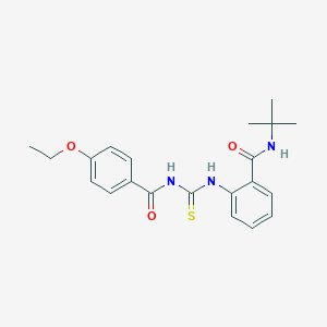 molecular formula C21H25N3O3S B250067 N-(tert-butyl)-2-({[(4-ethoxybenzoyl)amino]carbothioyl}amino)benzamide 