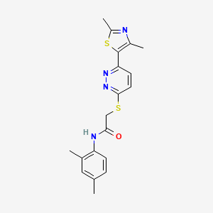 molecular formula C19H20N4OS2 B2500670 N-(2,4-dimethylphenyl)-2-[6-(2,4-dimethyl-1,3-thiazol-5-yl)pyridazin-3-yl]sulfanylacetamide CAS No. 872988-13-1