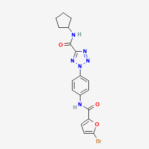 molecular formula C18H17BrN6O3 B2500674 2-(4-(5-bromofuran-2-carboxamido)phenyl)-N-cyclopentyl-2H-tetrazole-5-carboxamide CAS No. 1396802-32-6