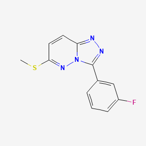 molecular formula C12H9FN4S B2500675 3-(3-Fluorophenyl)-6-(methylthio)[1,2,4]triazolo[4,3-b]pyridazine CAS No. 852374-41-5