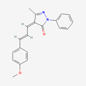 molecular formula C20H18N2O2 B2500677 4-(3-(4-Methoxyphenyl)prop-2-enylidene)-3-methyl-1-phenyl-2-pyrazolin-5-one CAS No. 75379-58-7