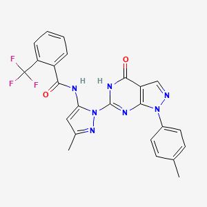 N-(3-methyl-1-(4-oxo-1-(p-tolyl)-4,5-dihydro-1H-pyrazolo[3,4-d]pyrimidin-6-yl)-1H-pyrazol-5-yl)-2-(trifluoromethyl)benzamide