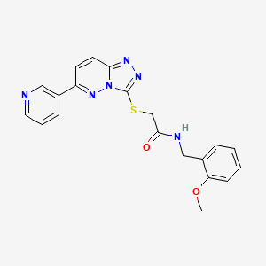 molecular formula C20H18N6O2S B2500697 N-[(2-methoxyphenyl)methyl]-2-[(6-pyridin-3-yl-[1,2,4]triazolo[4,3-b]pyridazin-3-yl)sulfanyl]acetamide CAS No. 894059-09-7