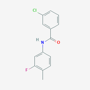 molecular formula C14H11ClFNO B250070 3-chloro-N-(3-fluoro-4-methylphenyl)benzamide 