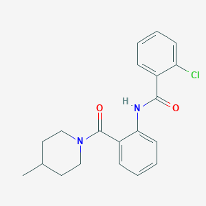 molecular formula C20H21ClN2O2 B250072 2-chloro-N-{2-[(4-methyl-1-piperidinyl)carbonyl]phenyl}benzamide 