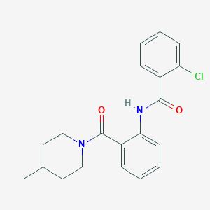 2-chloro-N-{2-[(4-methyl-1-piperidinyl)carbonyl]phenyl}benzamide