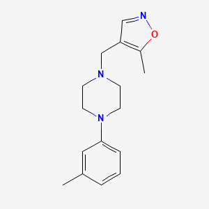 molecular formula C16H21N3O B2500725 5-Methyl-4-((4-(m-tolyl)piperazin-1-yl)methyl)isoxazole CAS No. 2034245-54-8