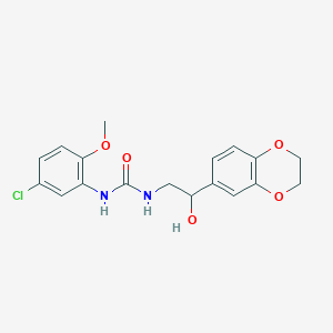molecular formula C18H19ClN2O5 B2500726 1-(5-氯-2-甲氧基苯基)-3-(2-(2,3-二氢苯并[b][1,4]二噁英-6-基)-2-羟乙基)脲 CAS No. 2034299-28-8