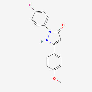 molecular formula C16H13FN2O2 B2500734 1-(4-氟苯基)-3-(4-甲氧基苯基)-1H-吡唑-5-醇 CAS No. 1006583-02-3