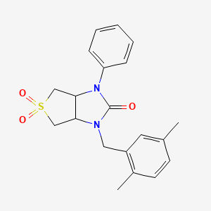 molecular formula C20H22N2O3S B2500742 1-(2,5-dimethylbenzyl)-3-phenyltetrahydro-1H-thieno[3,4-d]imidazol-2(3H)-one 5,5-dioxide CAS No. 894927-43-6