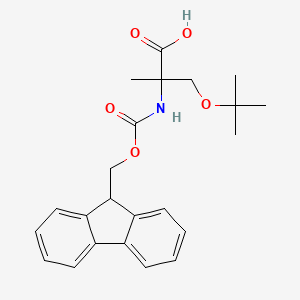 molecular formula C23H27NO5 B2500743 FMoc-|A-Me-Ser(tBu)-OH CAS No. 914399-96-5; 914399-98-7