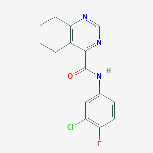 molecular formula C15H13ClFN3O B2500748 N-(3-Chloro-4-fluorophenyl)-5,6,7,8-tetrahydroquinazoline-4-carboxamide CAS No. 2415542-61-7