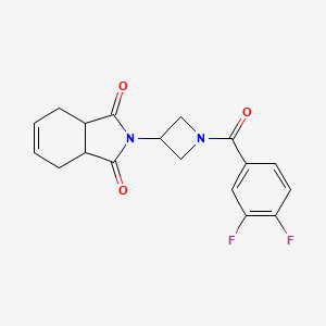 molecular formula C18H16F2N2O3 B2500751 2-(1-(3,4-二氟苯甲酰)吖啶-3-基)-3a,4,7,7a-四氢-1H-异喹啉-1,3(2H)-二酮 CAS No. 2034308-07-9