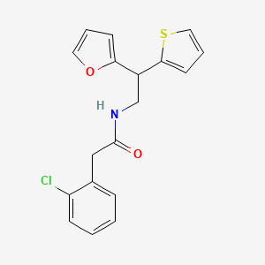 molecular formula C18H16ClNO2S B2500752 2-(2-chlorophenyl)-N-[2-(furan-2-yl)-2-(thiophen-2-yl)ethyl]acetamide CAS No. 2097865-34-2
