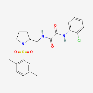 molecular formula C21H24ClN3O4S B2500753 N1-(2-chlorophenyl)-N2-((1-((2,5-dimethylphenyl)sulfonyl)pyrrolidin-2-yl)methyl)oxalamide CAS No. 896290-26-9