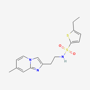 molecular formula C16H19N3O2S2 B2500757 5-乙基-N-(2-(7-甲基咪唑[1,2-a]吡啶-2-基)乙基)噻吩-2-磺酰胺 CAS No. 868978-87-4