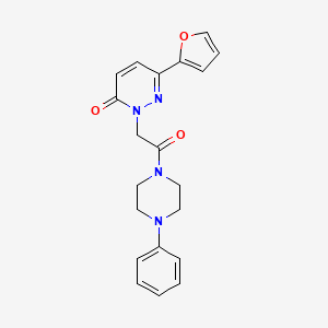 molecular formula C20H20N4O3 B2500758 6-(furan-2-yl)-2-(2-oxo-2-(4-phenylpiperazin-1-yl)ethyl)pyridazin-3(2H)-one CAS No. 899989-27-6