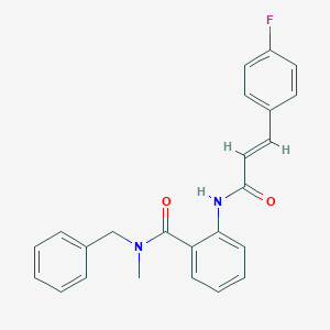 molecular formula C24H21FN2O2 B250076 N-benzyl-2-{[(2E)-3-(4-fluorophenyl)prop-2-enoyl]amino}-N-methylbenzamide 